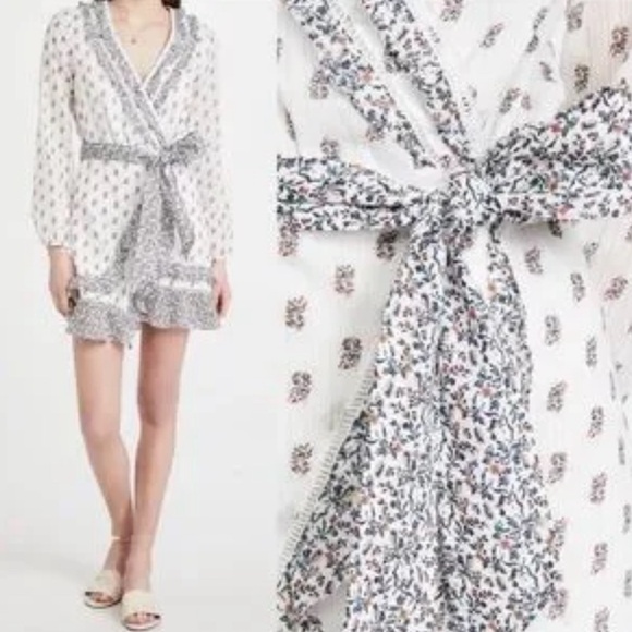 VERONICA BEARD Kierra Ruffled Floral Print Belted Dress - Picture 2 of 3